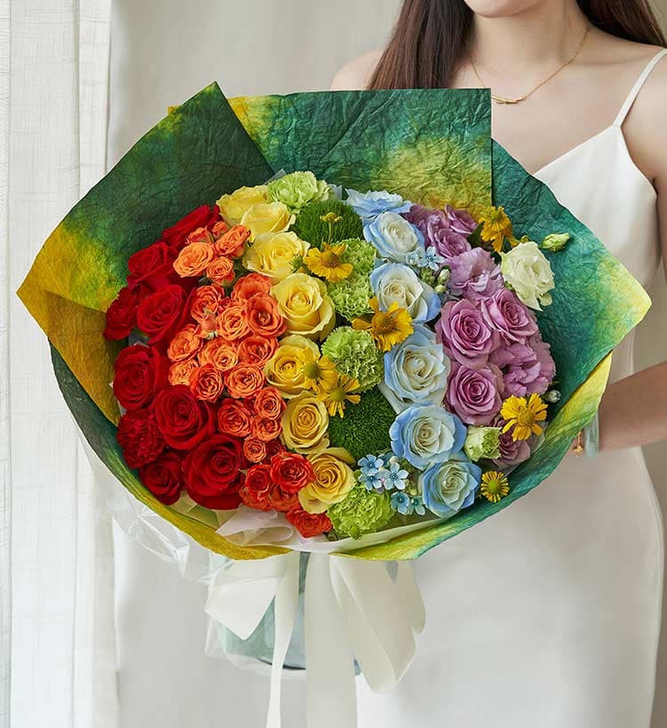 彩虹心情/油画风花束
