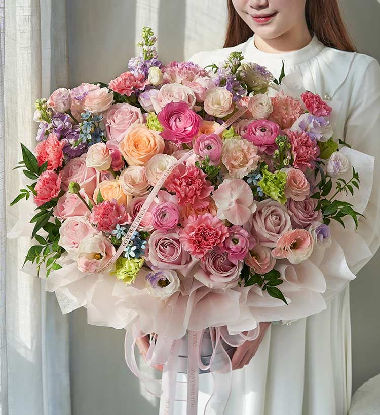 甜心花园鲜花抱抱桶/2026新款